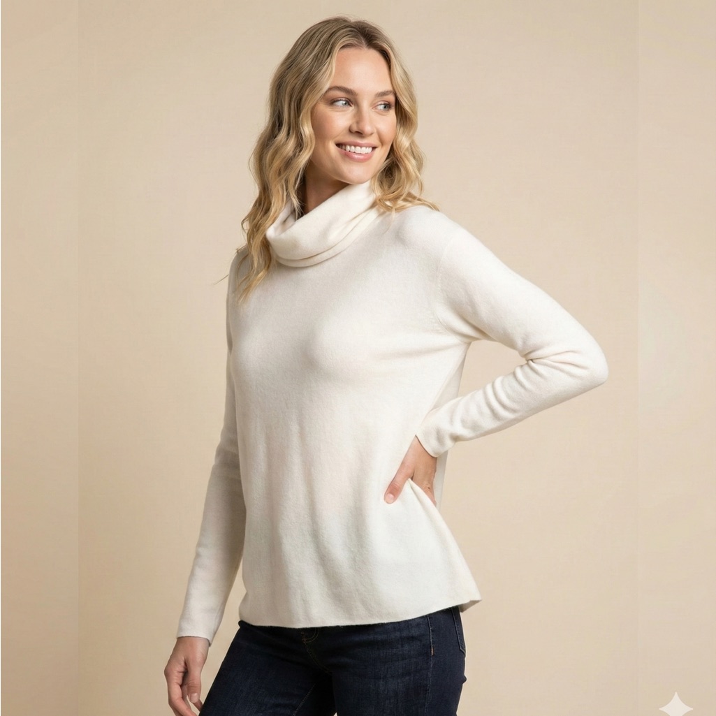 0145 - Vince Cream Cowl Neck Sweater